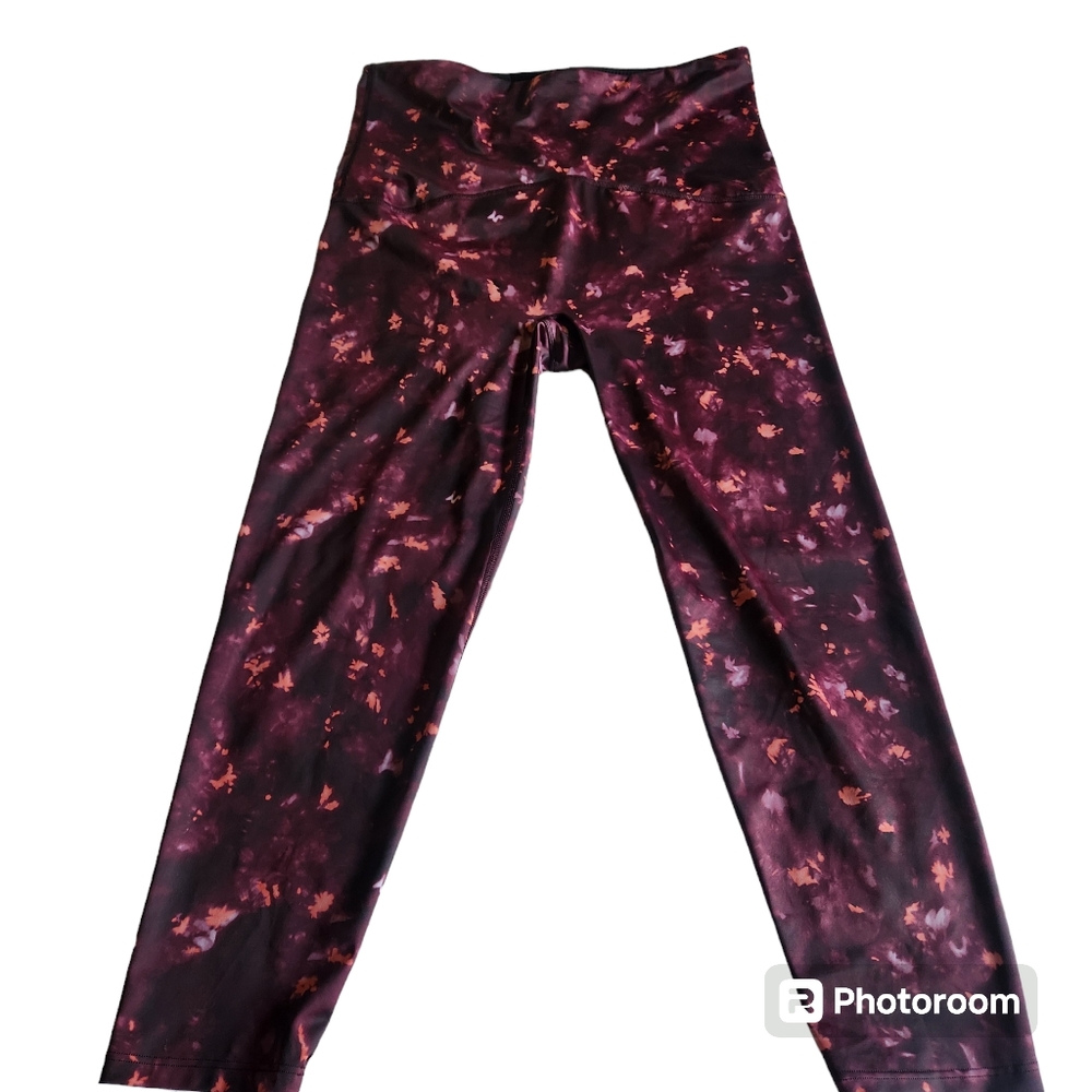 Spanx Leggings 7/8 Wine Tie Dye Womens Size XL